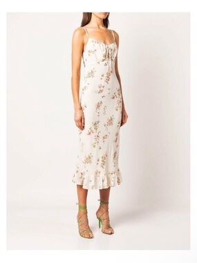 NWT Small Reformation Maleah Floral Midi Dress in Perfume